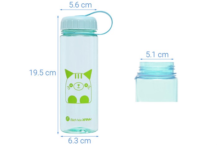 Bình đựng nước nhựa 575 ml BHX PNP3366E Màu Xanh lá