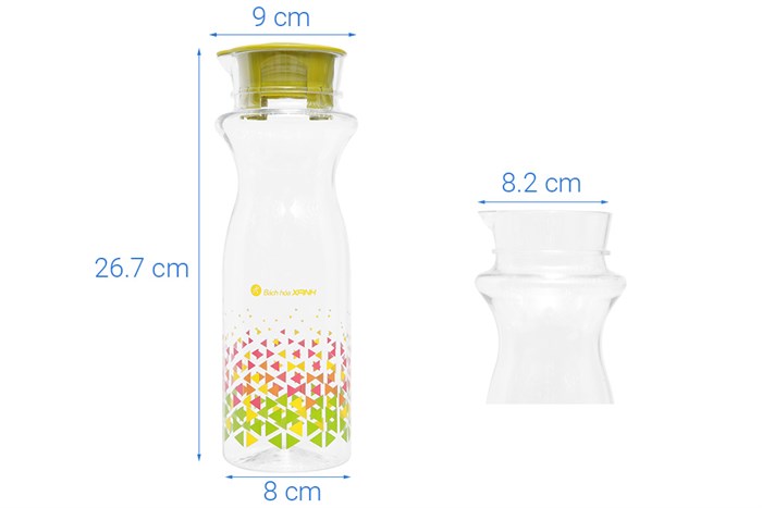 Bình đựng nước nhựa 1.1 lít BHX PNP3339E Màu Xanh lá