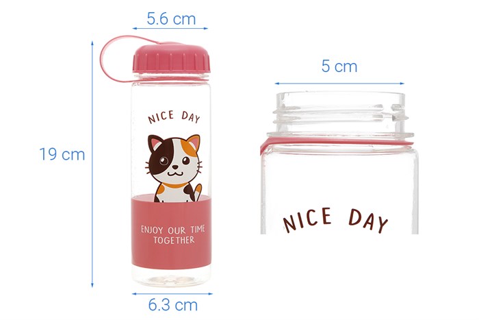 Bình đựng nước nhựa 575 ml Delites PNP3366D Màu Hồng