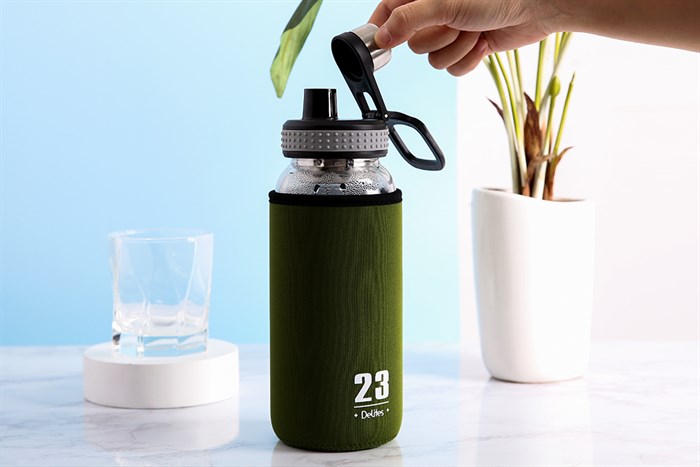 Bình đựng nước thủy tinh 850ml  Delites BL-1982 Màu Xanh lá