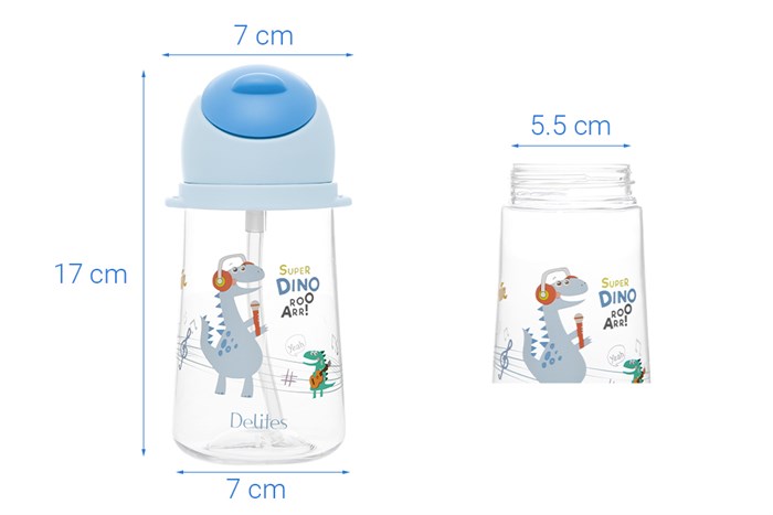 Bình đựng nước nhựa Tritan 470 ml Delites XL-2004-B Màu Xanh Dương