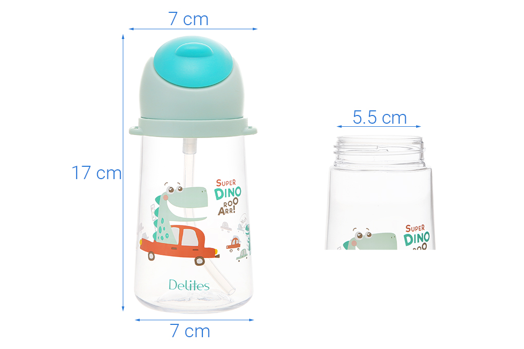 Bình đựng nước nhựa Tritan 470 ml Delites XL-2004-B Màu Xanh lá