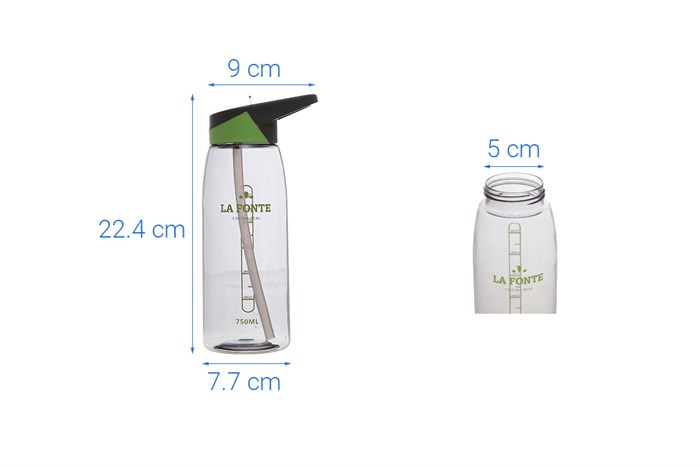 Bình đựng nước nhựa 750 ml La Fonte 452218 Màu Xanh