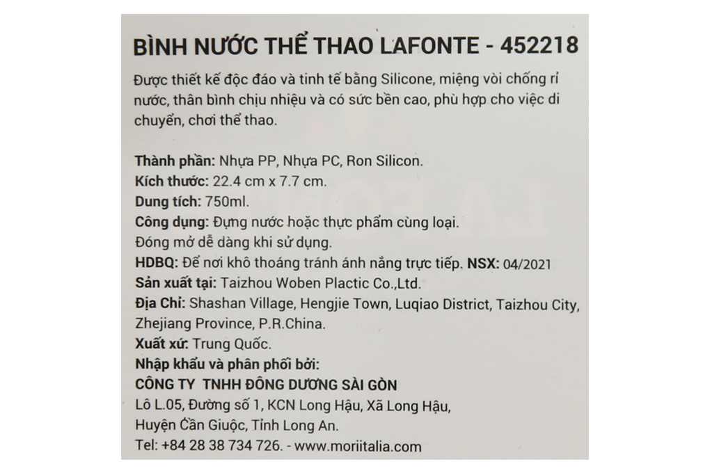 Bình đựng nước nhựa 750 ml La Fonte 452218 - 10