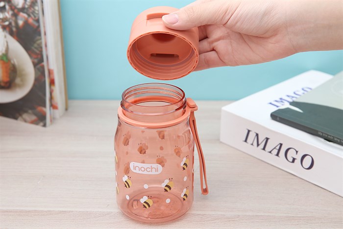 Bình đựng nước nhựa 350 ml Inochi Kita Fami Màu Cam