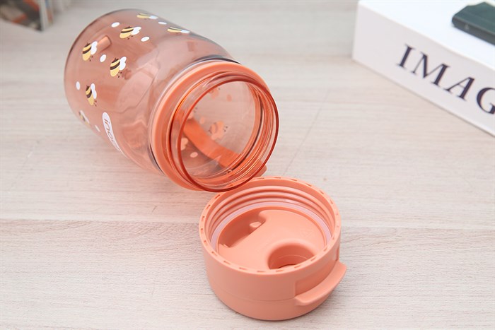 Bình đựng nước nhựa 350 ml Inochi Kita Fami Màu Cam