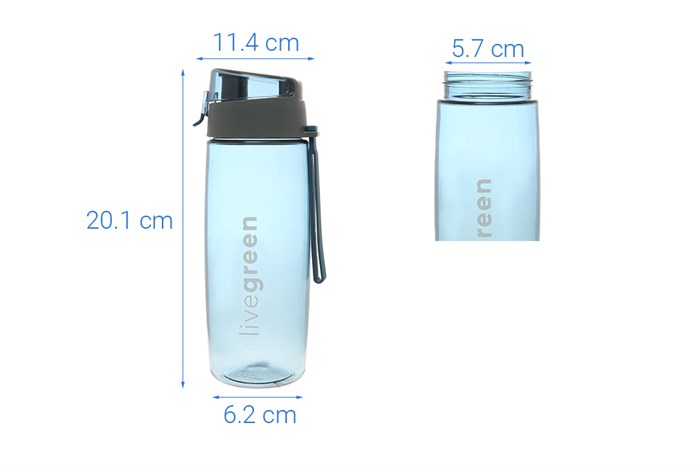 Bình đựng nước nhựa 500 ml Inochi Kita Active Màu Xanh