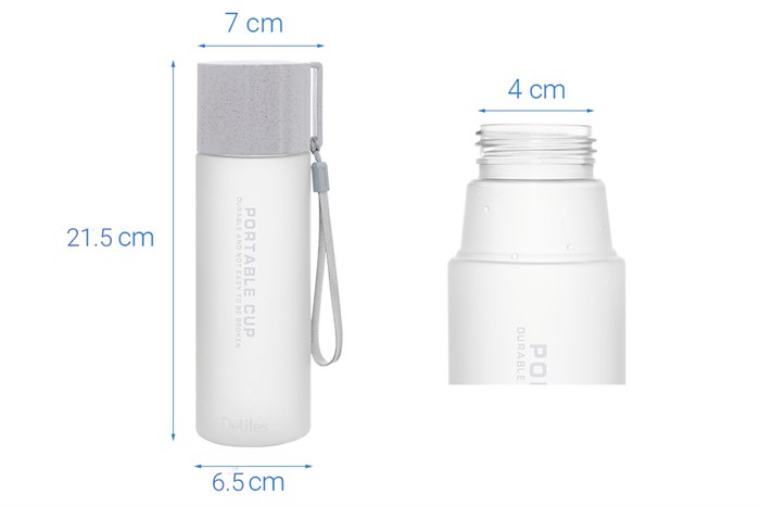 Bình đựng nước nhựa 550 ml Delites TH08771 Màu Xám