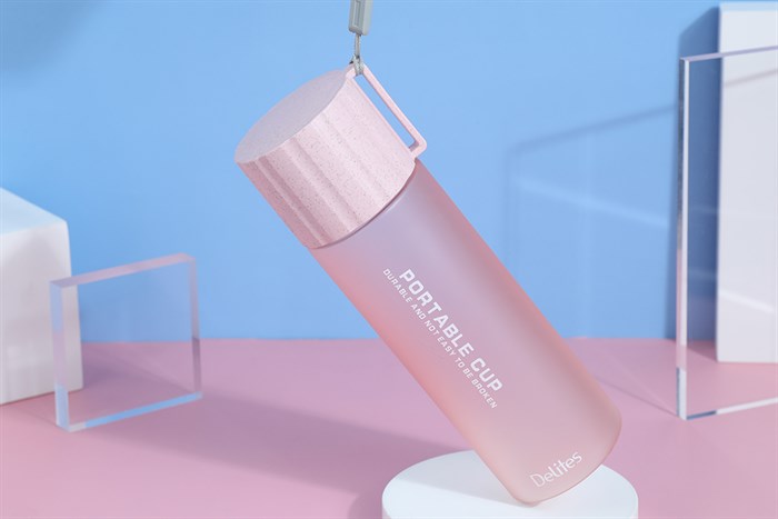 Bình đựng nước nhựa 550 ml Delites TH08771 Màu Hồng