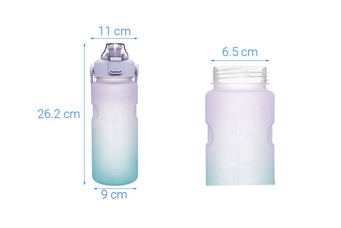 Bình đựng nước nhựa 1lít Delites WP-22801 Màu Xanh tím