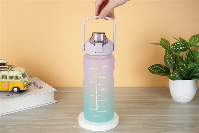 Bình đựng nước nhựa 1lít Delites WP-22801 Màu Xanh tím
