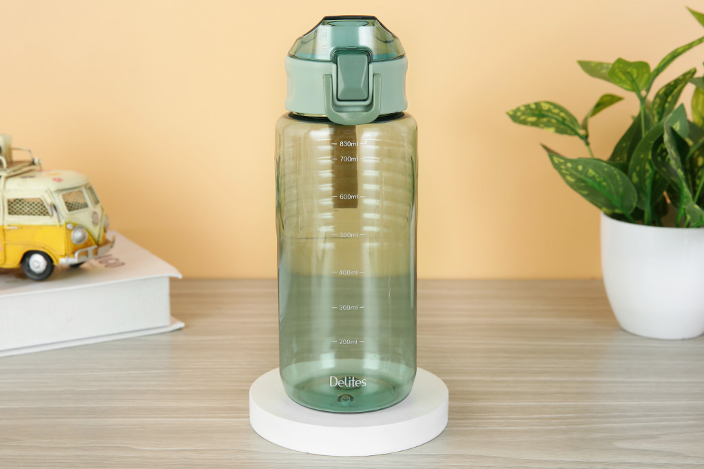 Bình đựng nước nhựa 830 ml Delites WP-22811 Màu Xanh lá đậm