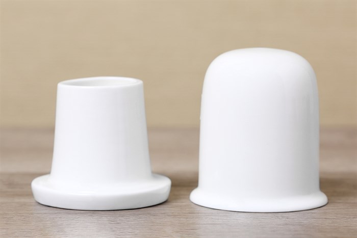 Hũ tăm sứ Minh Châu MCM03 Màu Trắng