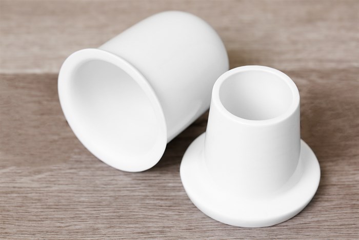 Hũ tăm sứ Minh Châu MCM03 Màu Trắng