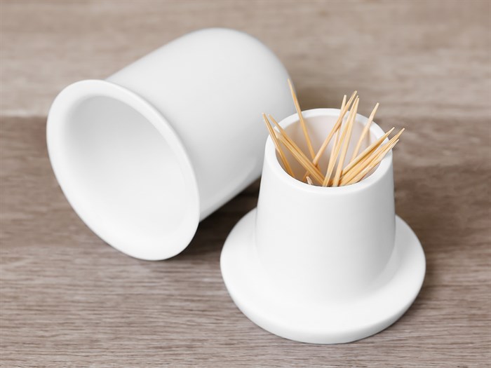 Hũ tăm sứ Minh Châu MCM03 Màu Trắng