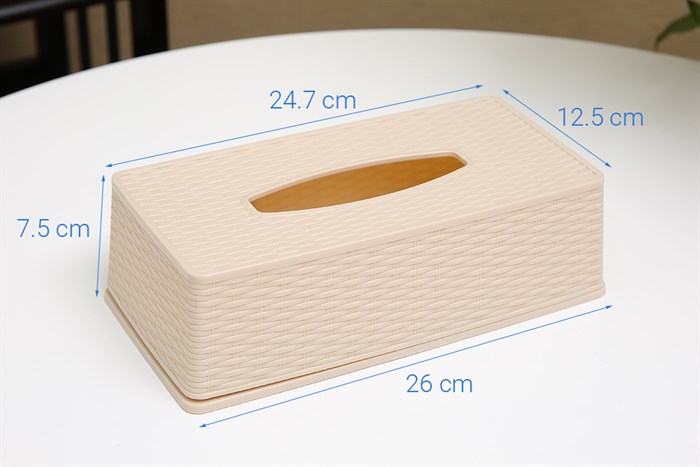 Hộp đựng giấy nhựa 24.7 x 12.5 x 7.5 cm BHX TN-916092 Màu Trắng