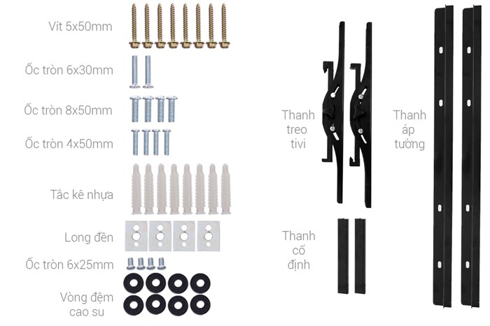 Khung treo Tivi 37-63 inch Nghiêng Cảnh Phong N6-4 Màu Đen