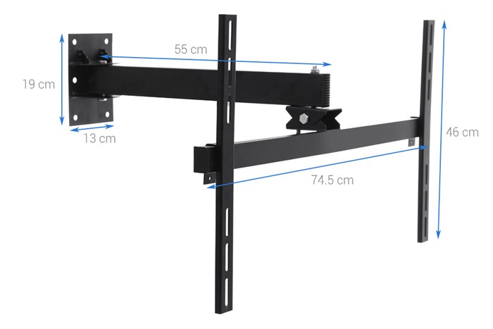 Khung treo Tivi 37-63 inch Xoay Cảnh Phong X7-4 Màu Đen