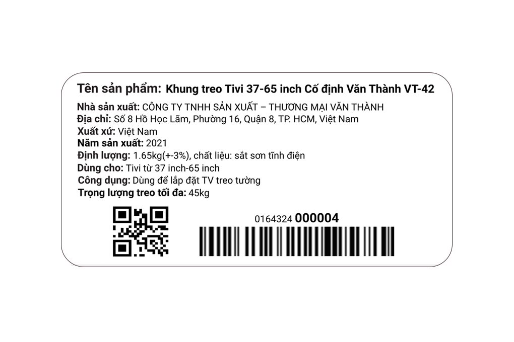 Khung treo Tivi 37-65 inch Cố định Văn Thành VT-42