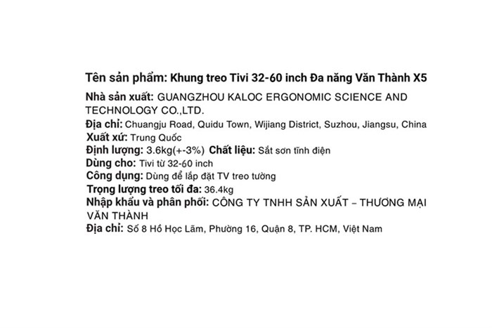 Khung treo Tivi 32-60 inch Đa năng Văn Thành X5 Màu Đen