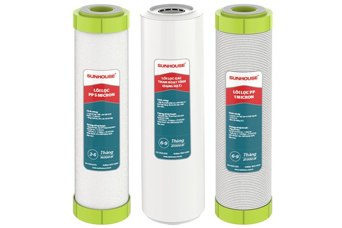 Bộ 3 lõi lọc thô Sunhouse số 1, 2, 3