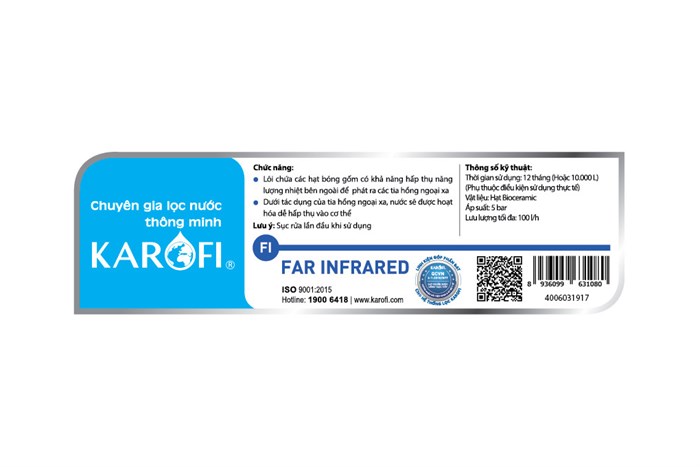 Lõi lọc chức năng Karofi số 7 Far Infrared Màu Xanh Dương