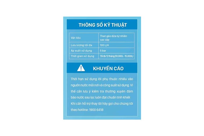 Lõi lọc thô Karofi số 3 CTO - GAC Màu Bạc