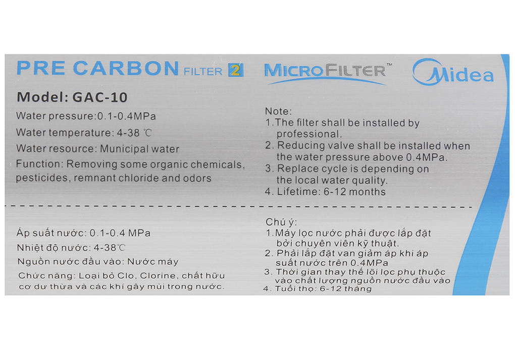 Lõi lọc số 2 Midea Pre Carbon GAC-10