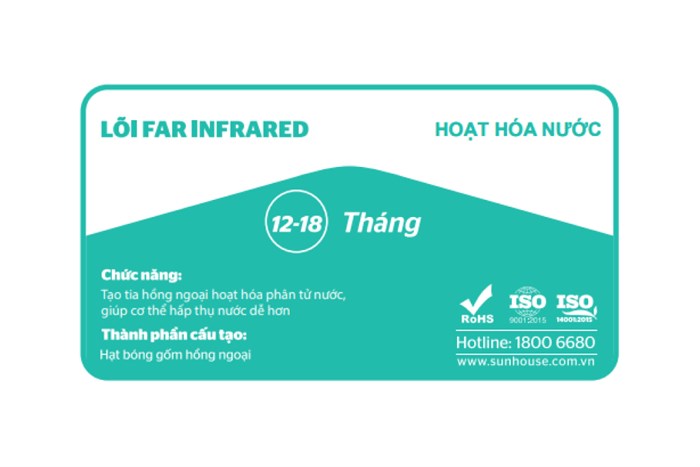 Lõi lọc chức năng Sunhouse số 8 Hồng ngoại Far Infrared Màu Trắng