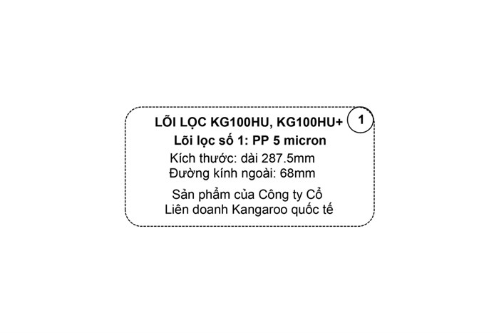 Lõi lọc thô Kangaroo số 1 Undersink KG100HU Màu Trắng
