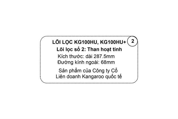 Lõi lọc thô Kangaroo số 2 Undersink KG100HU Màu Trắng