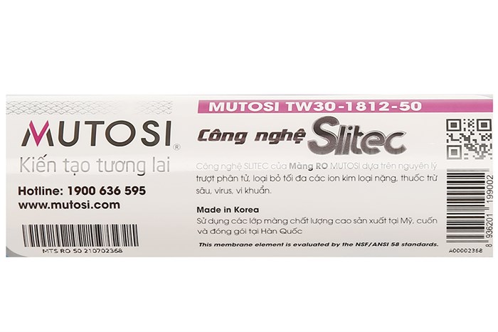 Lõi lọc RO Mutosi số 4 50 GPD Màu Xanh Dương