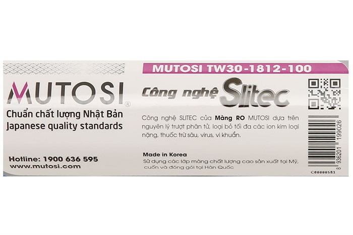Lõi lọc RO Mutosi số 4 100 GPD Màu Xanh Dương