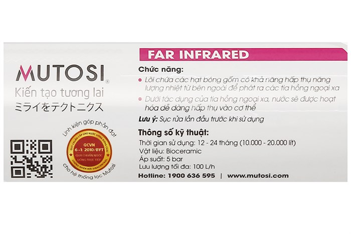 Lõi lọc chức năng Mutosi số 7 hồng ngoại xa Màu Trắng