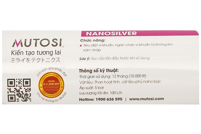 Lõi lọc chức năng Mutosi số 9 Nano bạc Màu Trắng