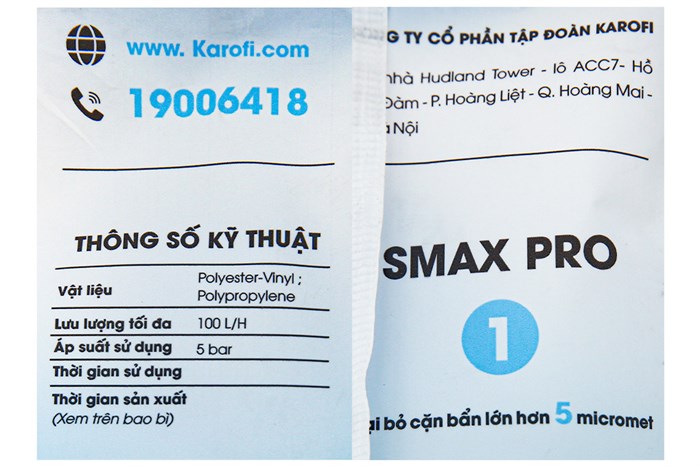 Lõi lọc thô Karofi số 1 Smax Pro 1 Màu Trắng