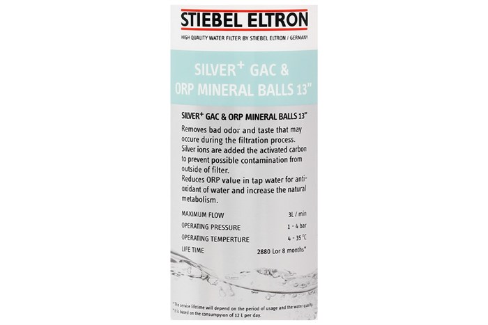 Lõi lọc chức năng Stiebel Eltron số 4 Silver+ GAC & ORP Mineral Balls 13 inch Màu Trắng