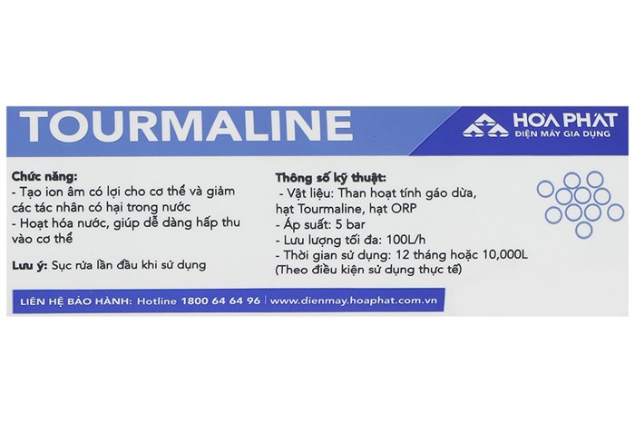 Lõi lọc chức năng Hòa Phát số 7 Tourmaline Màu Trắng