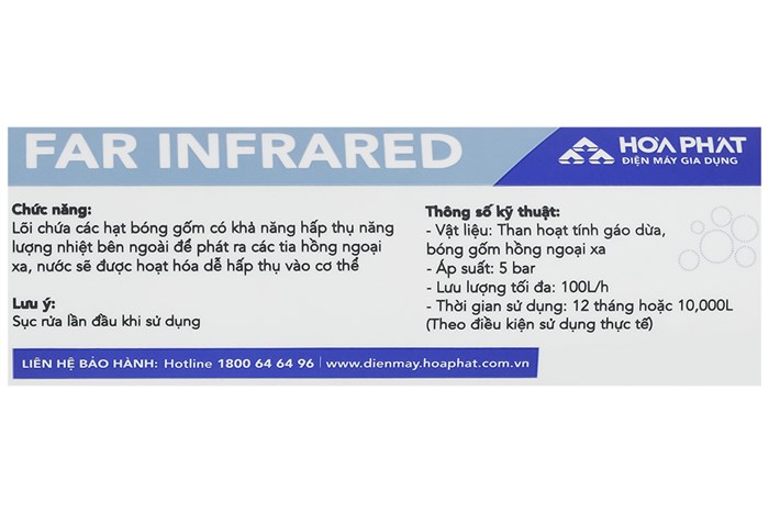 Lõi lọc chức năng Hòa Phát số 9 Far Infrared Màu Trắng