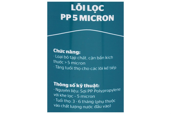 Lõi lọc thô Sunhouse số 1 PP 5 micron SHA-WFPP5 Màu Trắng