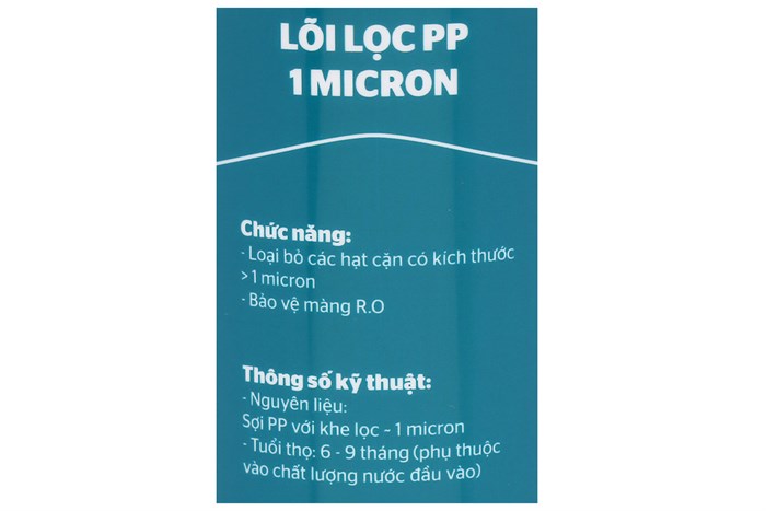 Lõi lọc thô Sunhouse số 3 PP 1 micron SHA-WFPP1 Màu Trắng