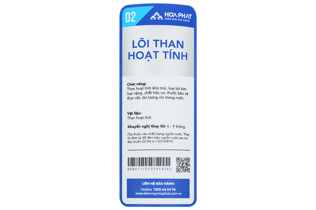 Lõi lọc thô đúc liền Hòa Phát số 2 than hoạt tính Màu Trắng