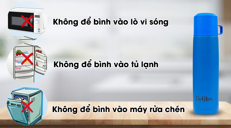 Bình giữ nhiệt inox 500 ml Delites BKB-048-050