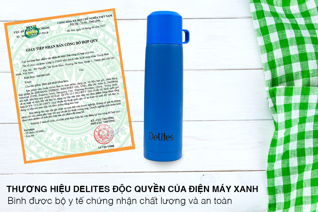 Bình giữ nhiệt inox 500 ml Delites BKB-048-050