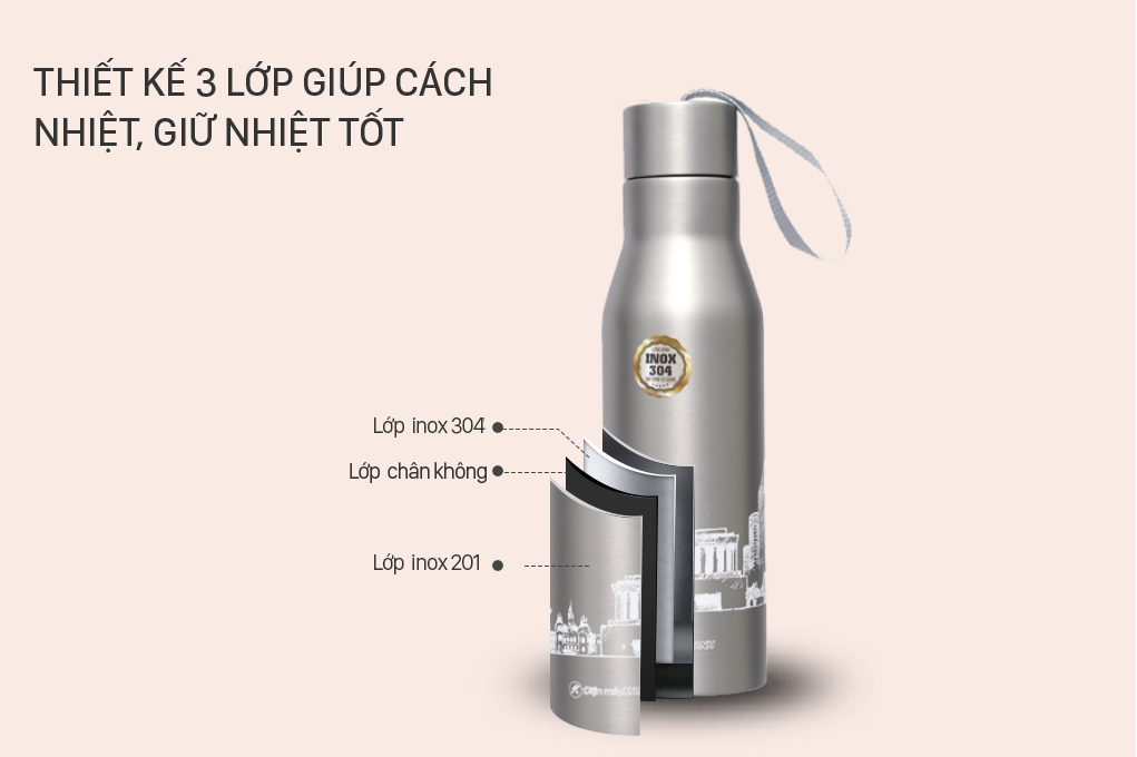 Bình giữ nhiệt inox 500 ml DMX BG002
