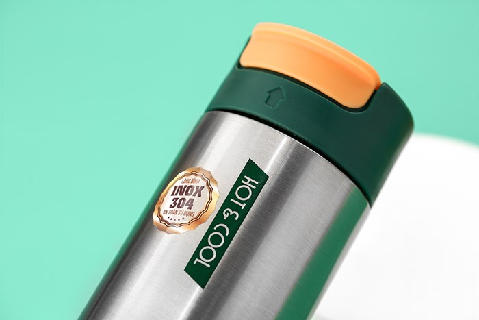 Bình giữ nhiệt inox 470 ml DMX BG006 Màu Xanh lá