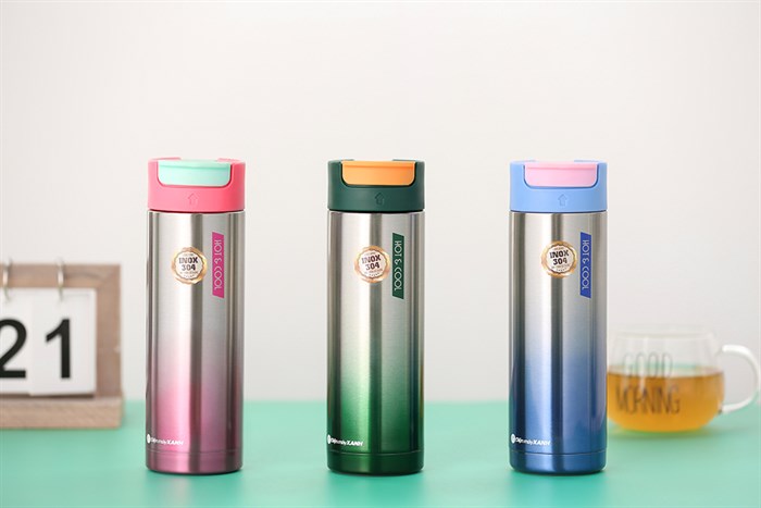 Bình giữ nhiệt inox 470 ml DMX BG006 Màu Xanh lá