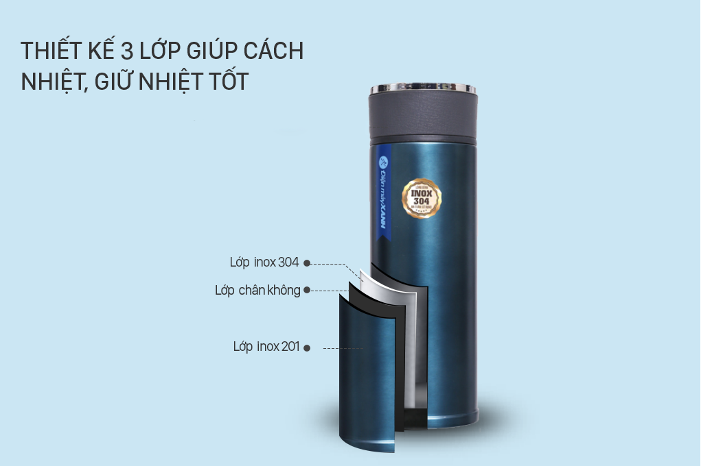 Bình giữ nhiệt inox 480 ml DMX BG007