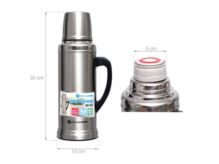 Bình giữ nhiệt inox 1.2 lít DMX BT006 Màu Bạc