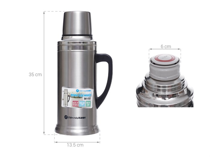 Bình giữ nhiệt inox 2 lít DMX-BT007 Màu Bạc